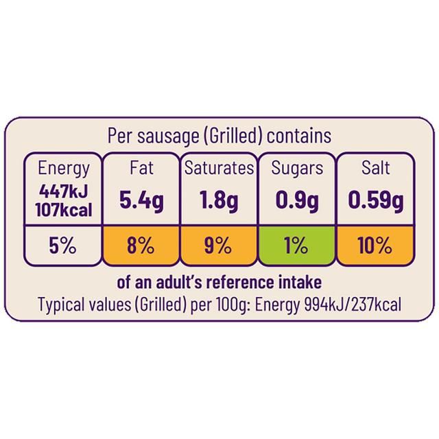Ocado 12 Butcher's Choice British Cumberland sertéskolbász 600g