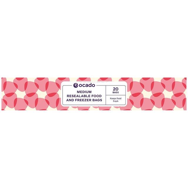 Ocado 20 Medium Resealable Food &amp;amp; Freezer Bags   20 per pack