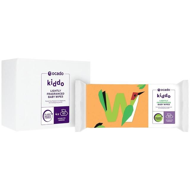 Ocado Kiddo Lightly Fragranced Baby Wipes Multipack   4 x 60 per pack