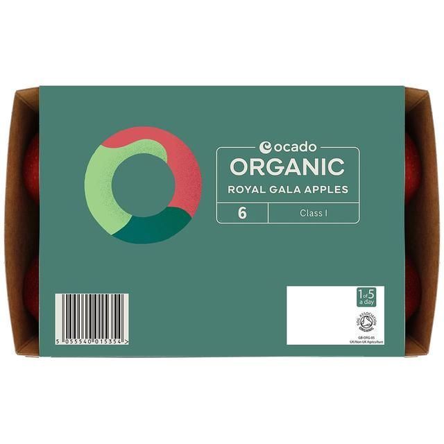 Ocado Organic Royal Gala Apples 6 לחפיסה