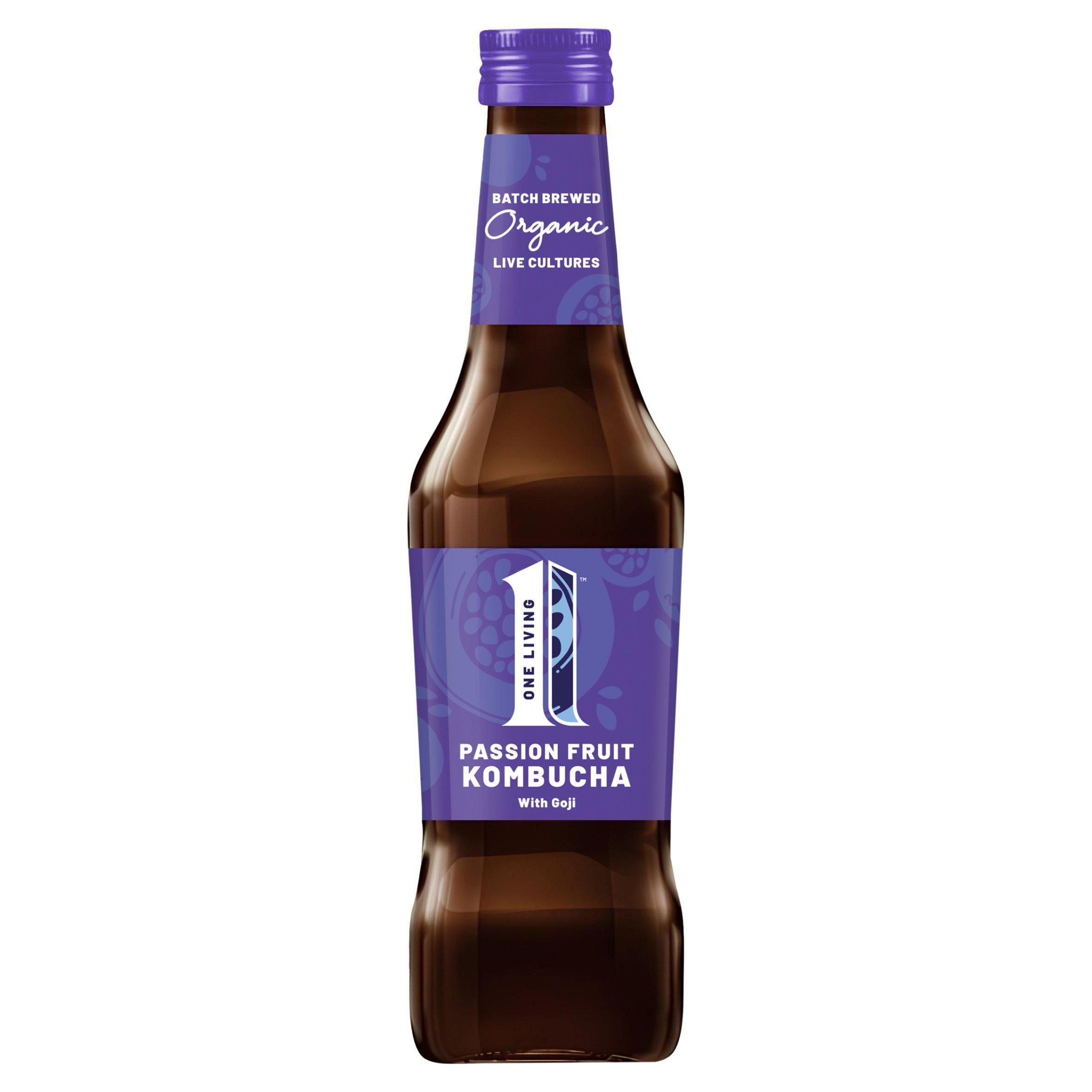 One Living Passion Fruit Kombucha Gojival 275ml