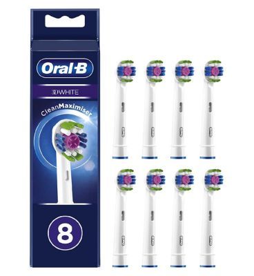Oral-B 3D fehér fogkefefej CleanMaximiser technológiával, 8 db