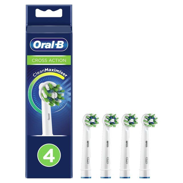 Oral-B CrossAction Toothbrush Heads - White   4 per pack