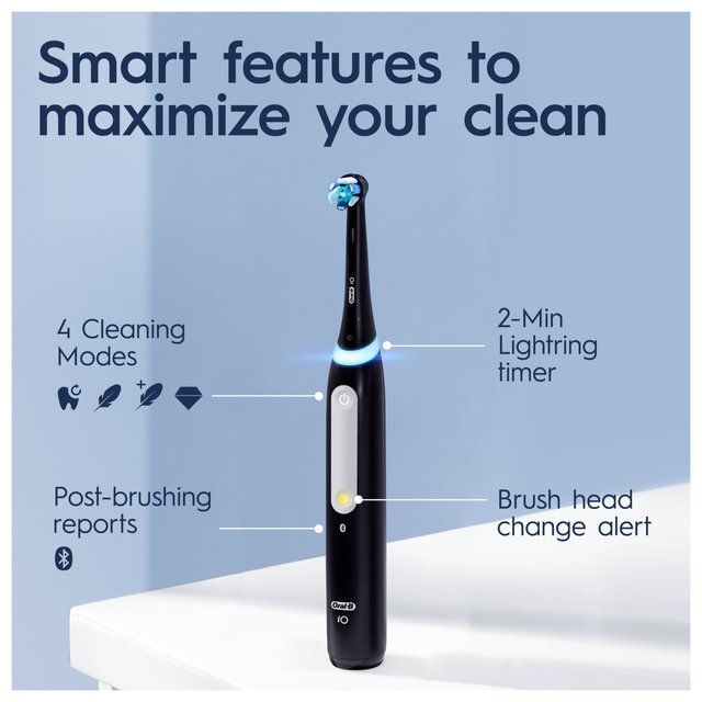 Oral-B iO 4 Black &amp;amp; White Electric Toothbrush Duo Pack + Travel Case   2 per pack