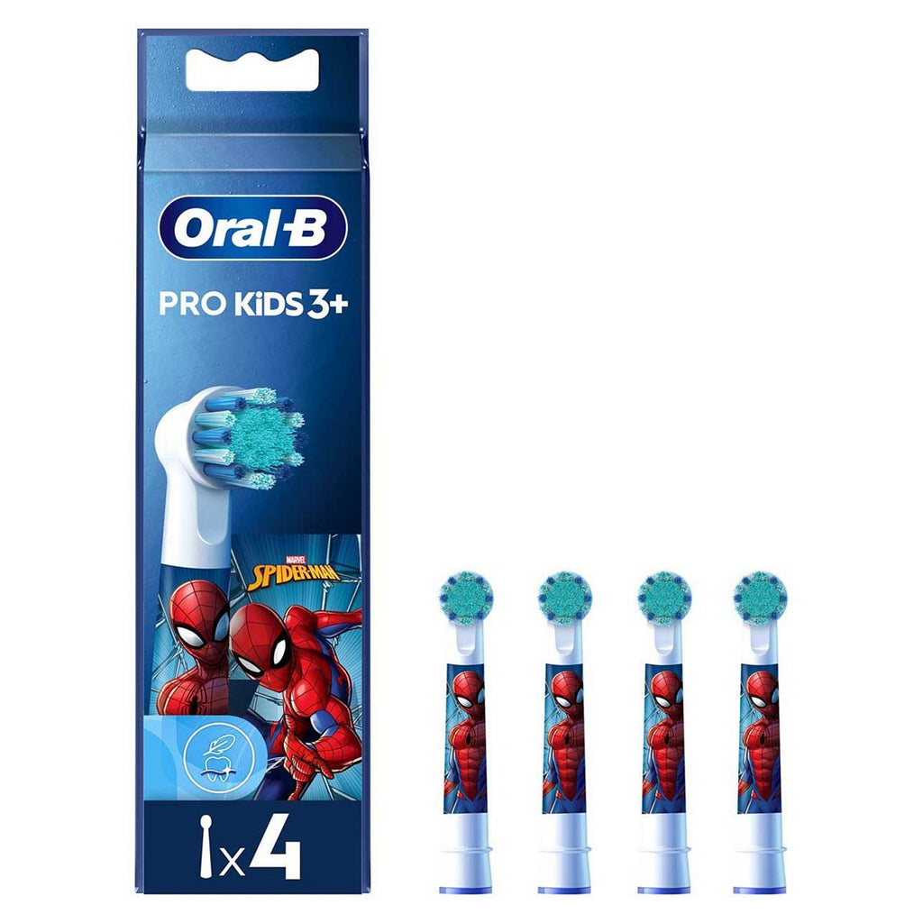 Oral-B Kids Spiderman børstehoder for elektrisk tannbørste, 4 børstehoder