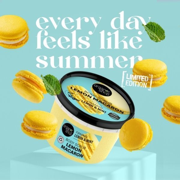 Organic Shop Lemon Macaron Body Scrub Lemon &amp;amp; Mint 250ml