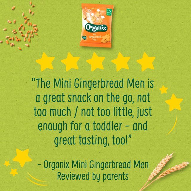 Organix Mini Gingerbread Men Organic Toddler Snack Biscuits 20g   20g