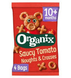 Organix Ντομάτα Noughts & Crosses Σνακ για Νήπια με Καλαμπόκι, Πολυσυσκευασία 4x15g