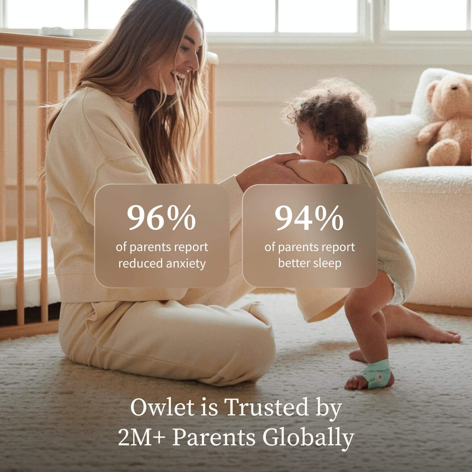 Owlet Dream Duo baby monitoring system in mint - British product