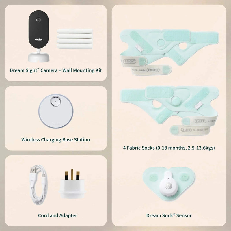 Owlet Dream Duo baby monitoring system in mint - British product