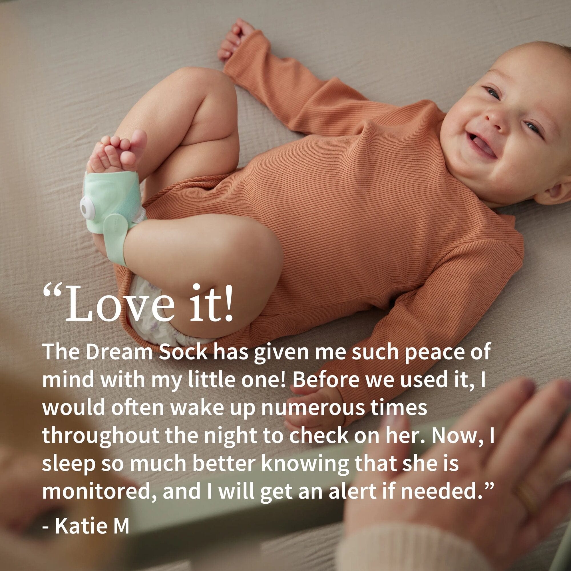 Owlet Dream Sock smart baby monitor Dusty Rose, UK version