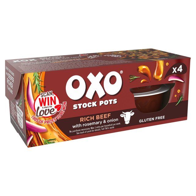 Oxo Stock Pots Rich Beef with Rosemary &amp;amp; Onion   4 x 20g