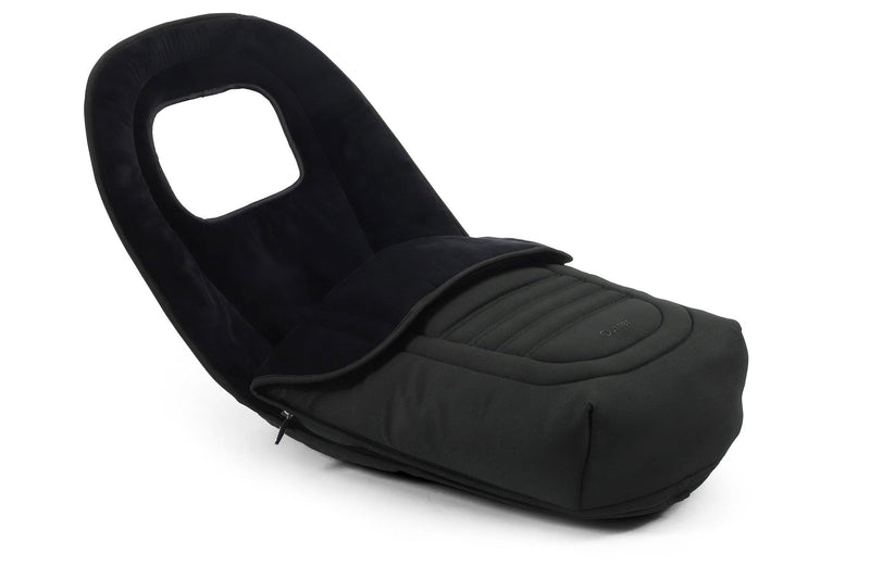 Oyster footmuff Black Olive, imported from the UK