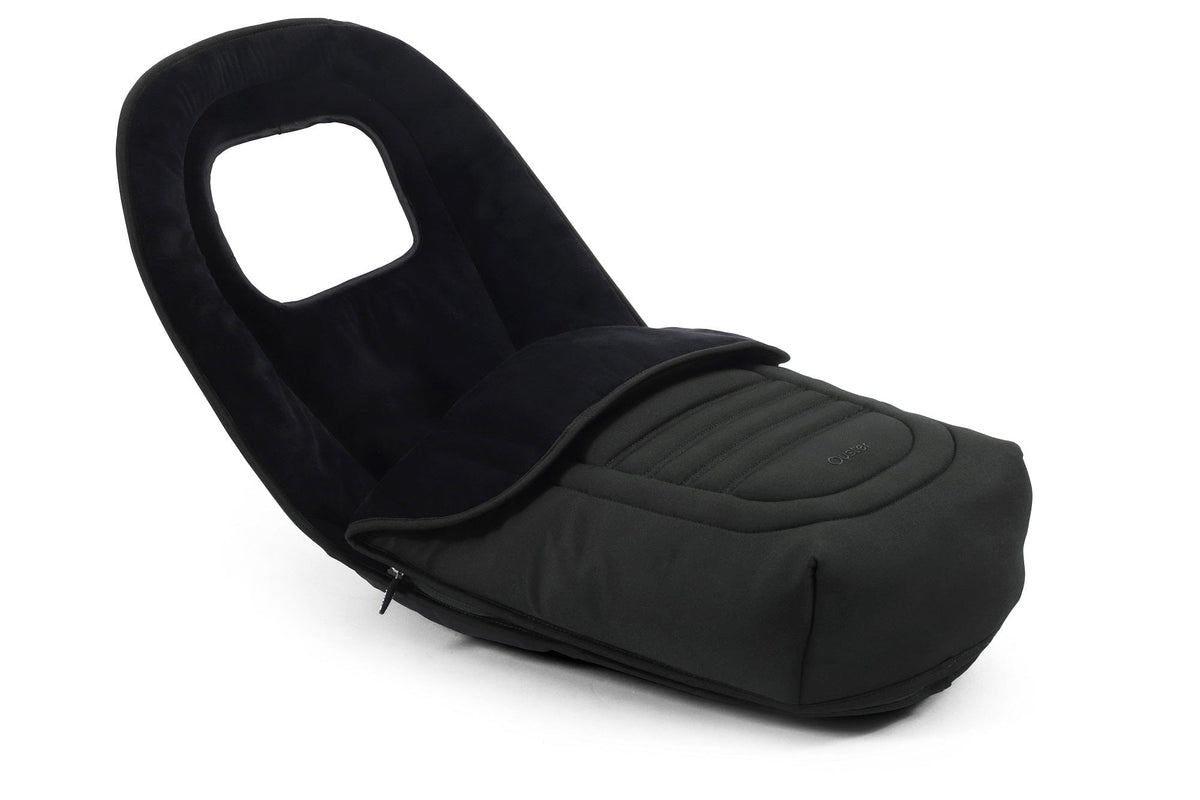 Oyster footmuff Black Olive, imported from the UK
