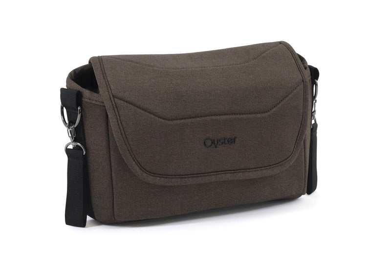Oyster stroller organiser in chocolate velvet, UK version