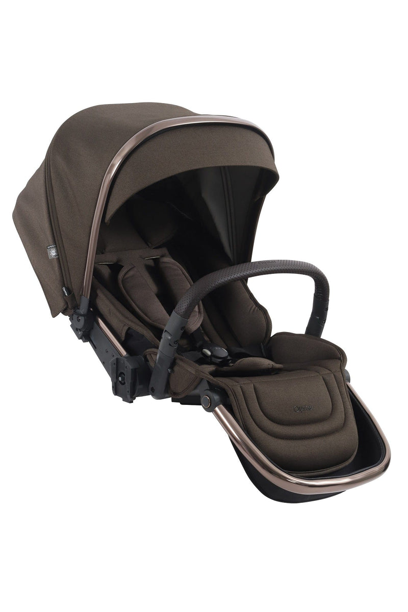 Oyster 4 tandem seat in chocolate velvet for pushchair (British brand)