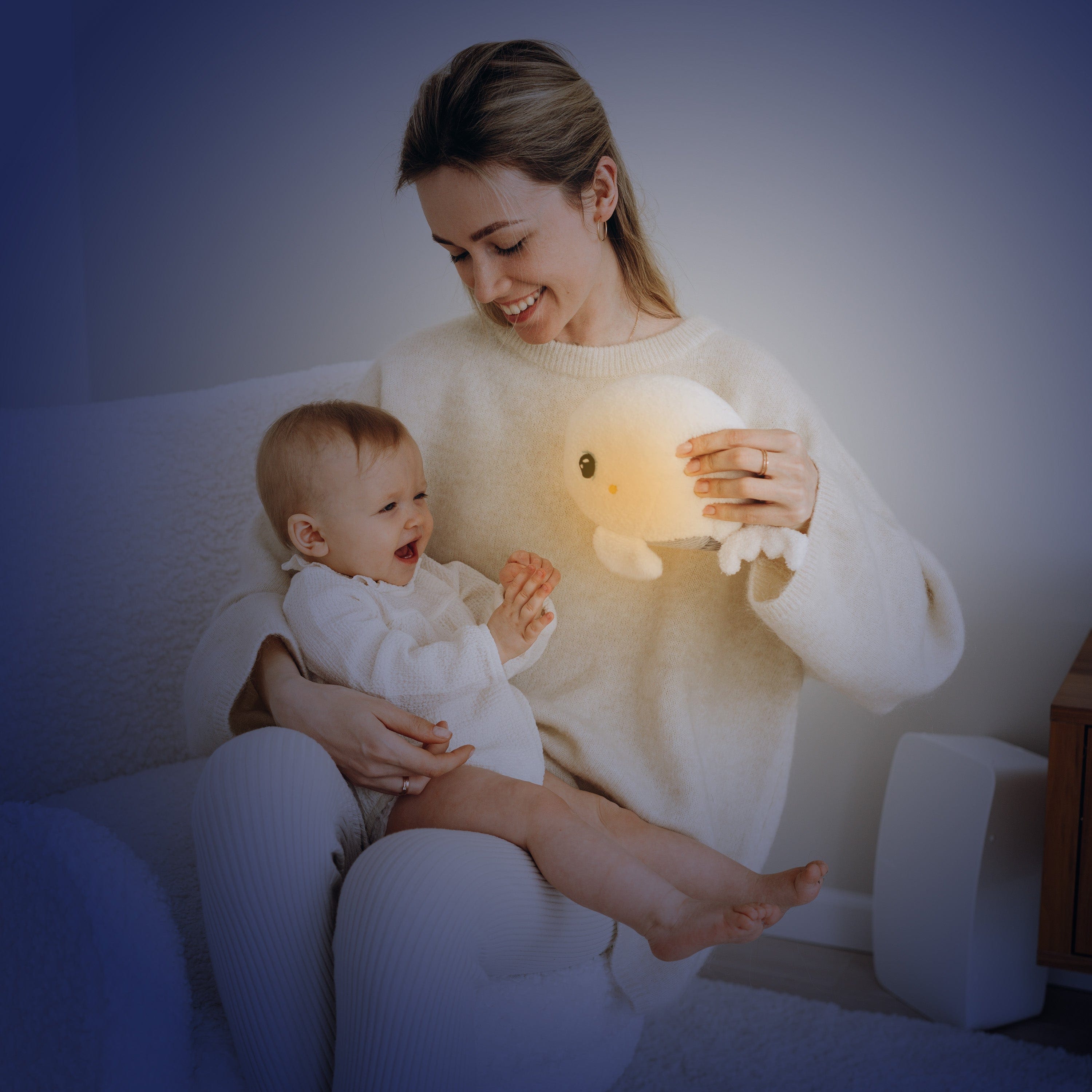 Pabobo Sound Soother Beluga Whale plush night light, UK version
