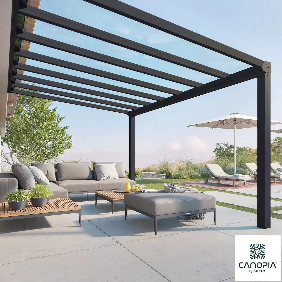 Palram Canopia Stockholm 11ft 2&amp;quot; x 16ft 11&amp;quot; (3.4 x 5.1m) Aluminium Patio Cover