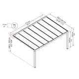 Palram Canopia Stockholm 11ft 2&amp;quot; x 16ft 11&amp;quot; (3.4 x 5.1m) Aluminium Patio Cover