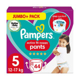 Pampers Active Fit Nappy Pants Size 5, 44 Nappies, 12kg-17kg, Jumbo+ Pack