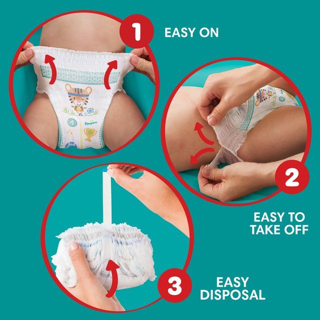 Pampers Baby-Dry Nappy Pants Size 4 (9-15kg) Jumbo+ Pack   72 per pack