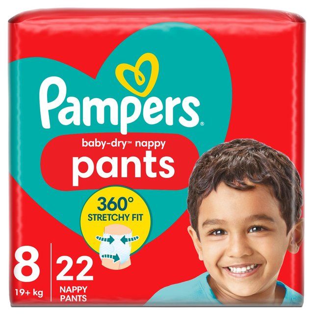 Pampers Baby Dry Nappy Pants Size 8 Essential Pack   22 per pack
