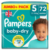Pampers Baby-Dry Str. 5 bleier Jumbo+ Pakke