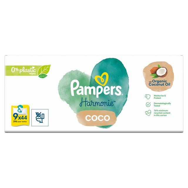 Pampers Harmonie Coco Baby Wipes X9 9x44 לחבילה