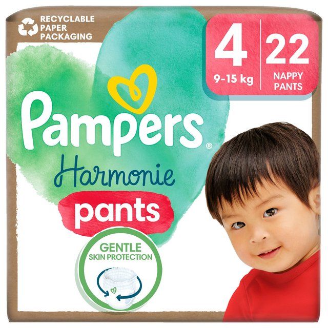 מכנסיים חיתולים של פמפרס Harmonie מידה 4 מארז חיוני 22 לחבילה