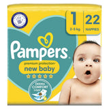 Pampers New Baby størrelse 1, 22 nyfødte bleier, 2 kg-5 kg, bærepakke