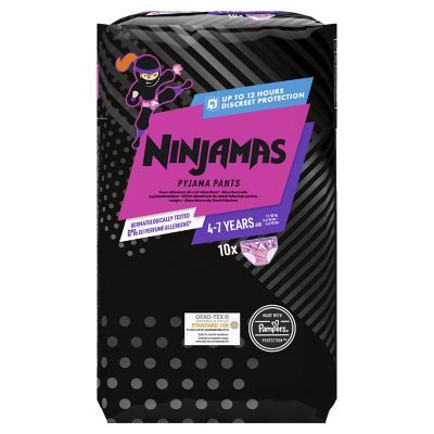 Pampers Ninjamas Bedwetting Pyjama Pants Girls x10, 4-7 Years