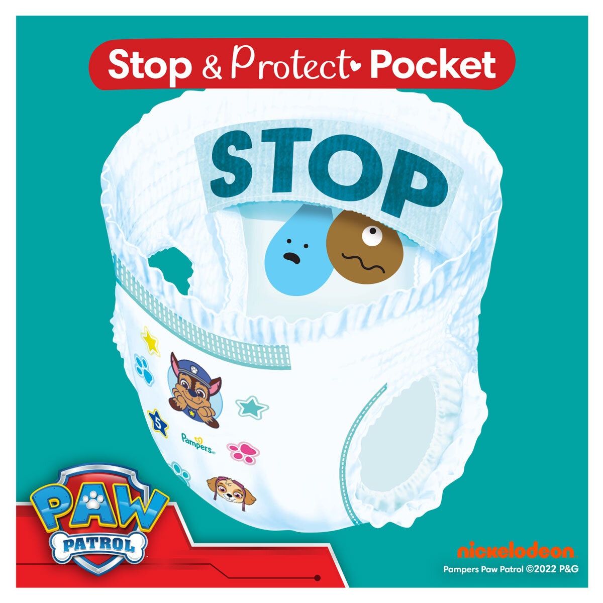 Pampers Paw Patrol Baby Dry Nappy Pants Size 4, 180 Pack