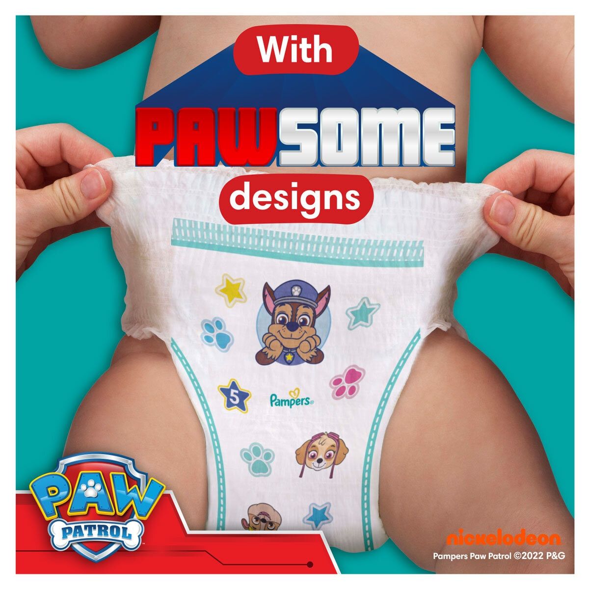 Pampers Paw Patrol Baby Dry Nappy Pants Size 6, 138 Pack