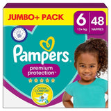 Pampers Premium Protection Nappies Size 6 (13kg+) Jumbo+ Pack   48 per pack