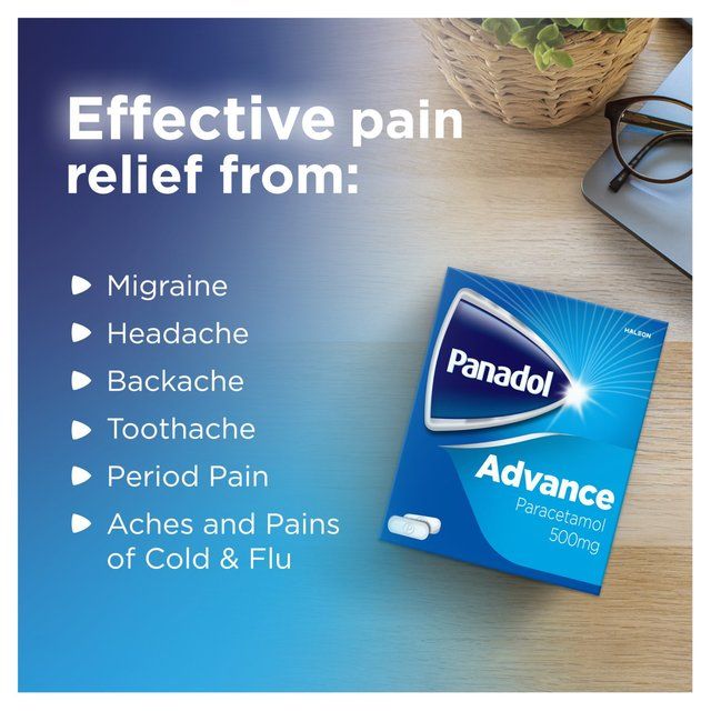 Panadol Advance Paracetamol Pain Killers 500mg Tablets    16 per pack