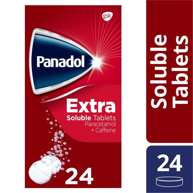 Panadol Extra Painkillers Soluble Paracetamol &amp;amp; Caffeine 500mg   24 per pack