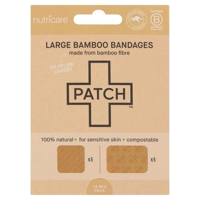 PATCH Bamboo Sensitive Plasters Natural Large 10 per pakke
