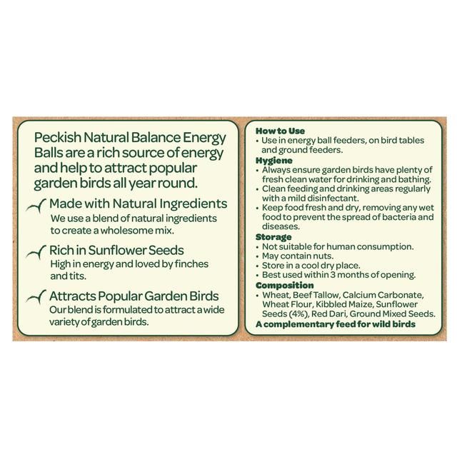 Peckish Natural Balance Wild Bird Energy Balls    50 per pack