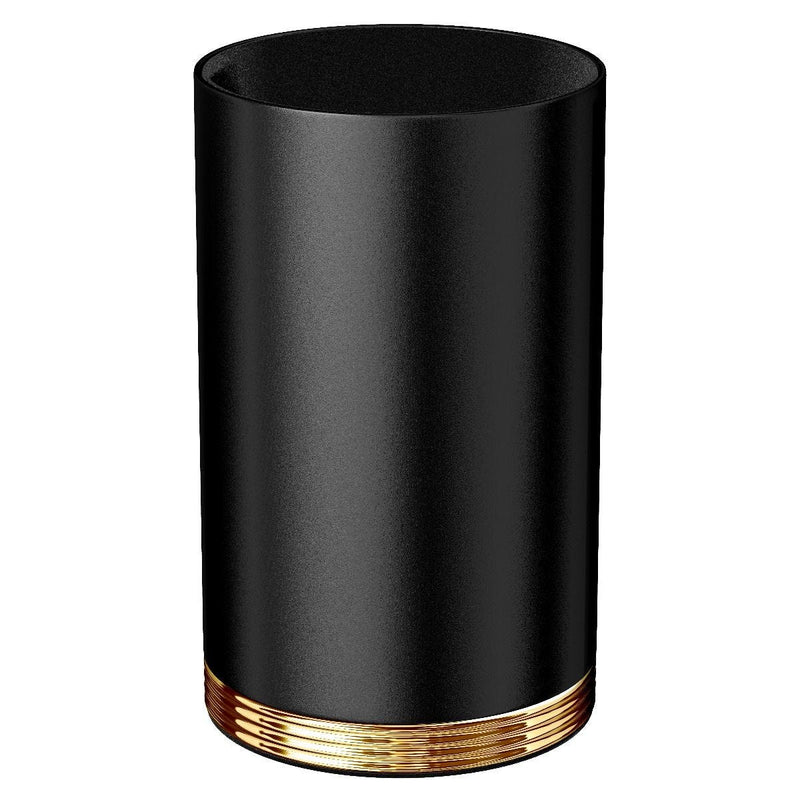 El Casco pencil pot black lacquer 23ct gold, imported from the UK