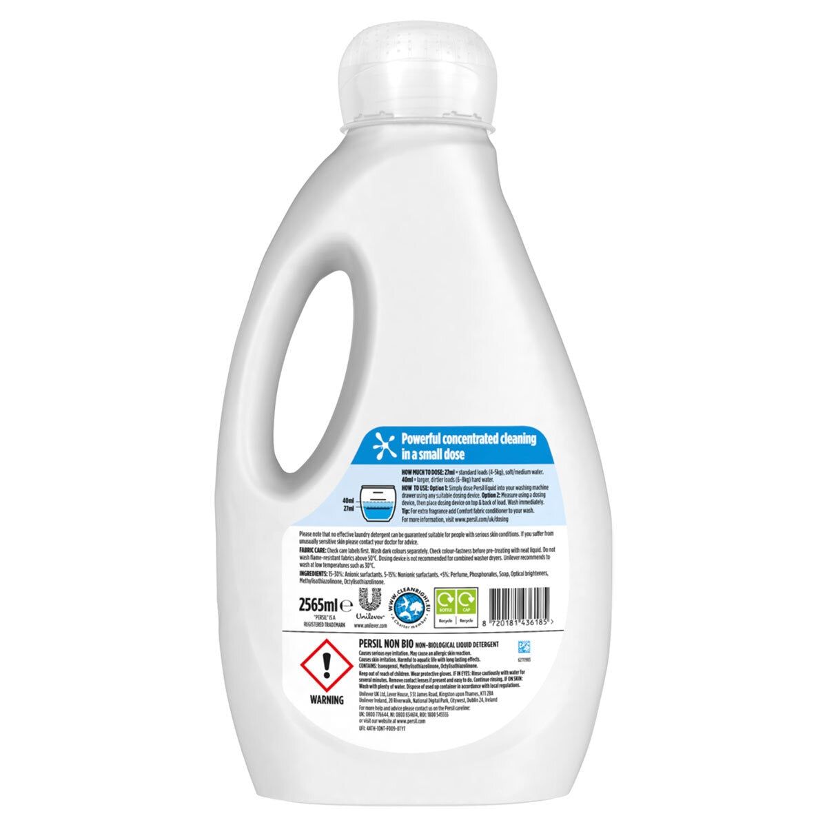 Persil Non Bio Laundry Liquid, 95 Washes (2.565L)