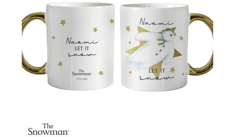Personlig melding Let It Snow Gold Handed Mug