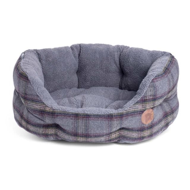 Petface Grey Tweed Oval מיטת חיות מחמד בינונית
