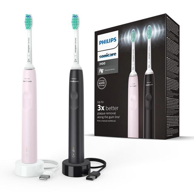 Philips Sonicare Series 3100 dual pack Sugar Rose & Black 2 per pakke