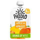 Piccolo Apple &amp;amp; Apricot Organic Pouch 4 mths+   100g