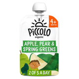 Piccolo Organic Pear, Apple &amp;amp; Spring Greens with hint of mint 100g From 4 Months+