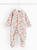 Pink Quilted Floral Print 2.5 Tog Sleepsuit Up to 1 mth
