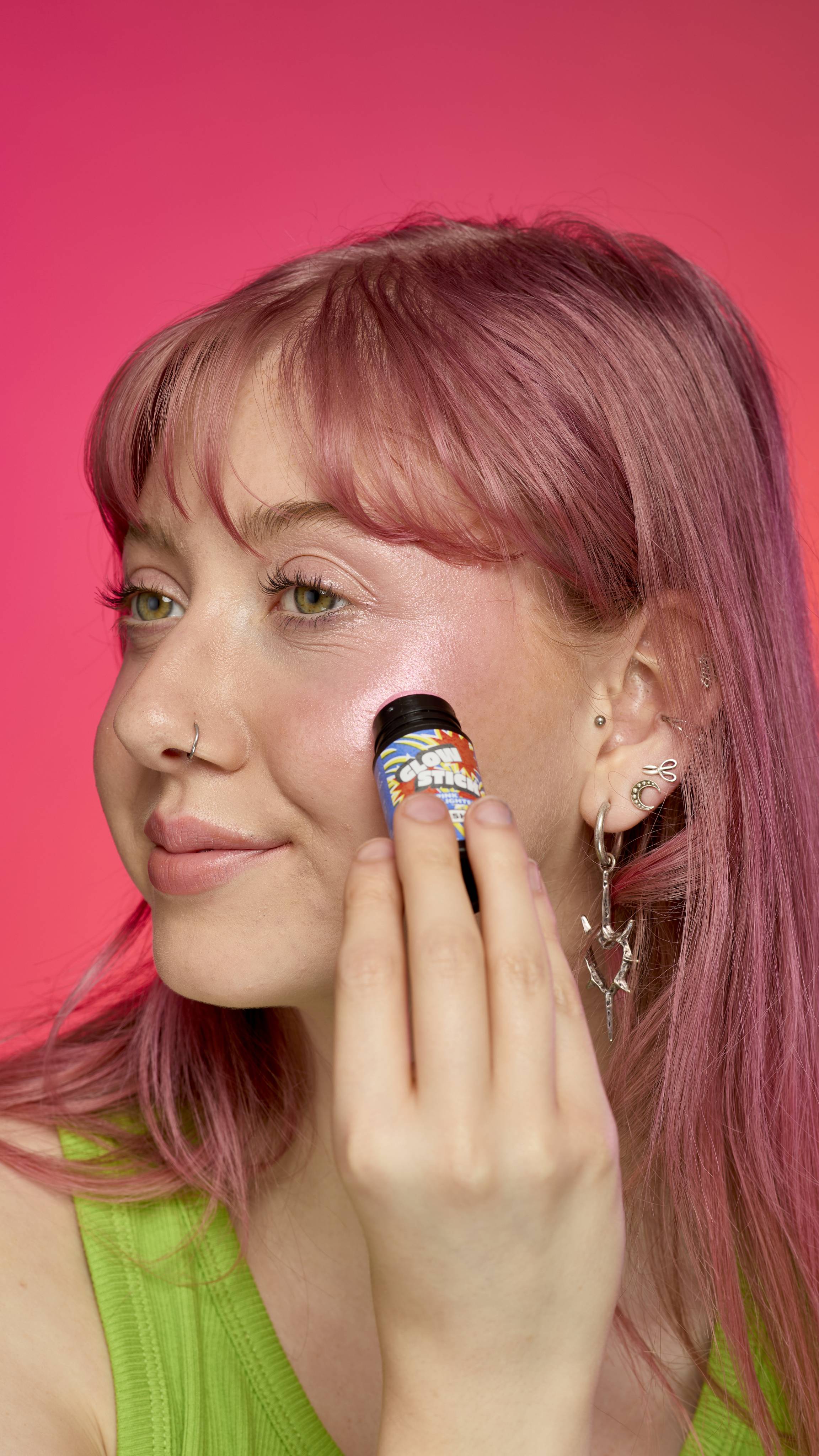 Lush Pink Glow Stick highlighter in sheer baby pink, UK version
