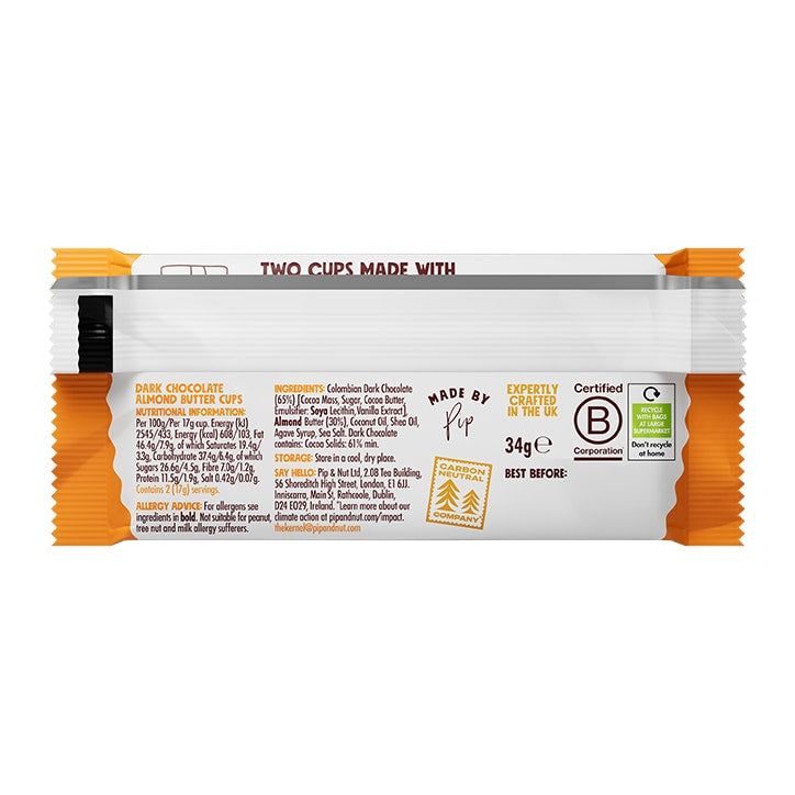 Pip &amp;amp; Nut Milk Chocolate Peanut Butter Cups 34g
