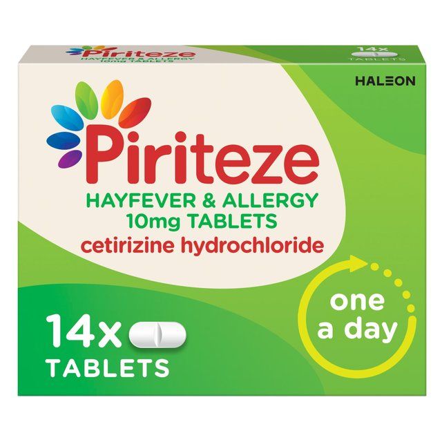 Piriteze Hayfever & Allergy Relief Antihistamine Cetirizine 14 per pakke