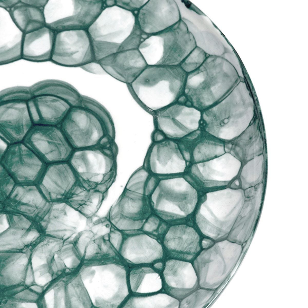DB Ceramic medium teal plate with bubble glaze, UK version